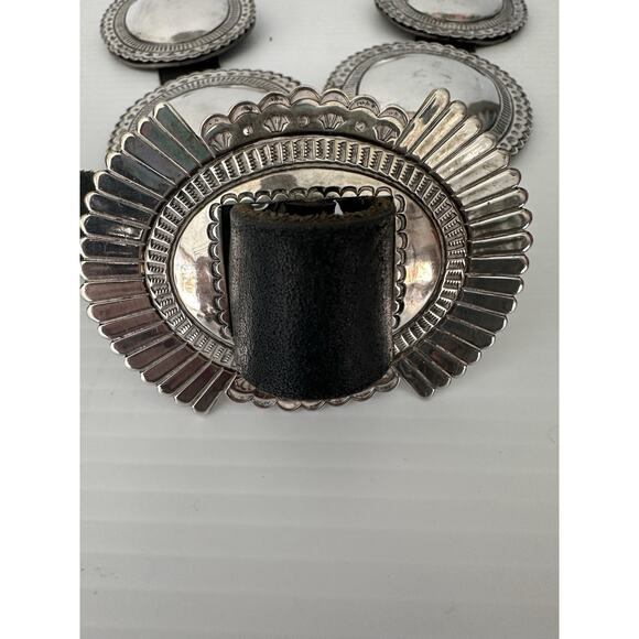 Vintage Albert Jake Navajo Sterling Silver Concho Belt 622g Large 3.5” Conchos main image 10